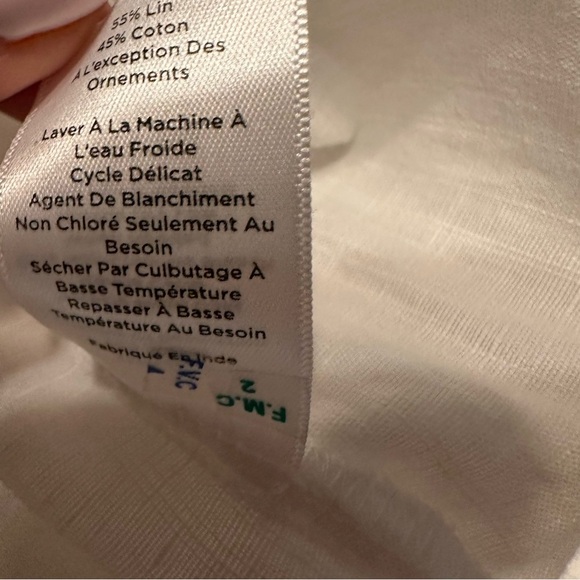 Talbots Small Linen Embroidered Lemons Tie Short Sleeve Top Linen blended  (b5 - Picture 6 of 8